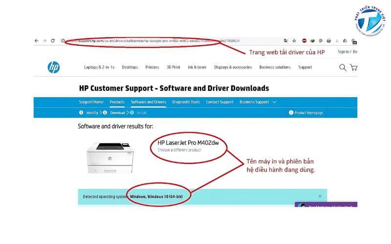 Hướng dẫn tải driver HP M402dn chính hãng từ website HP